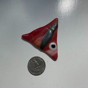 #7045 REFIGERATOR MAGNET TRI  FISH MULTI COLOR  ELEGANT FUSED GLASS APROX 2 ½” X
